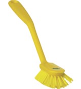 Щетка для мытья посуды средней жесткости с ручкой и скребком, 280 мм (желтый) Vikan, 42376