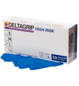 Перчатки Deltagrip HIGH RISK, латексные неопудренные синие 25/250